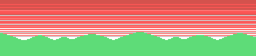 Sky, red over green hills