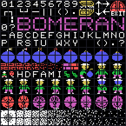 The title screen's tiles