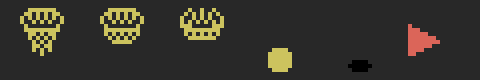 The fixed sprites: net, ball, shadow and arrow