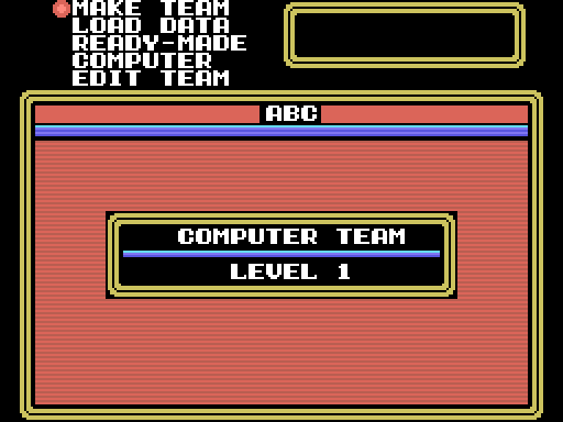 The team screen