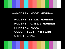 The MODIFY menu