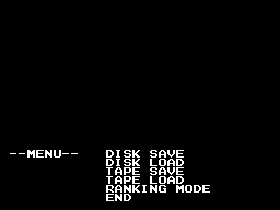 The disk and tape menu