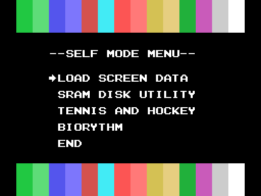The SELF menu