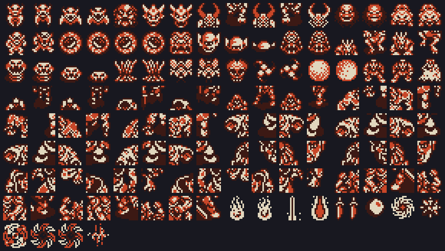 The sprites of the 41 sets