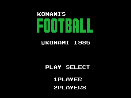 Konami's Football's title screen