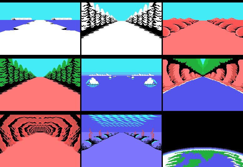 The nine backdrops
