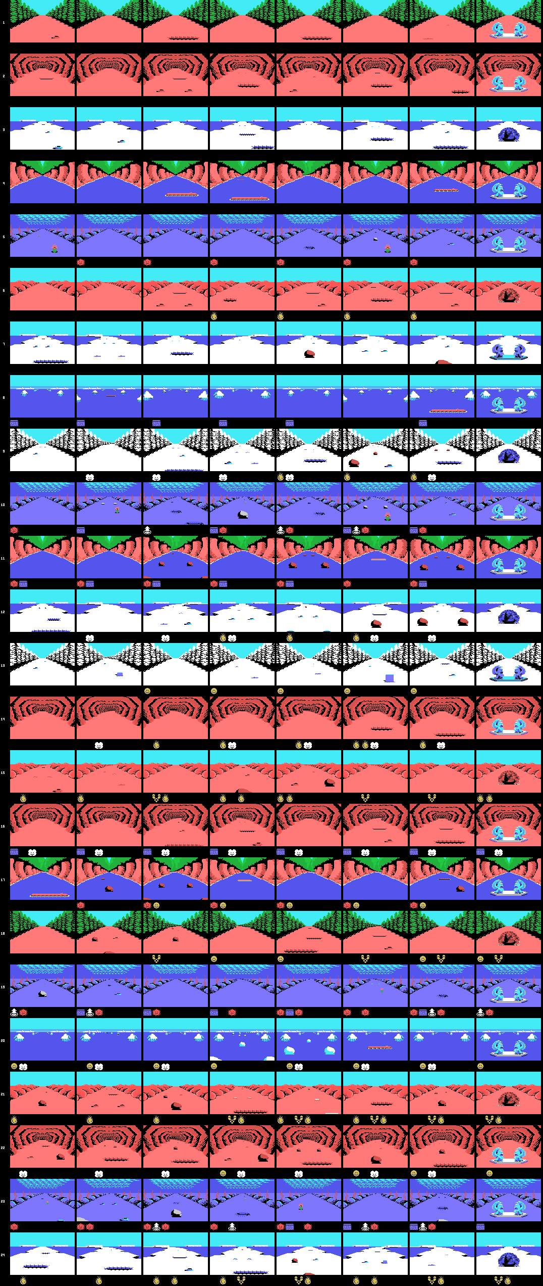 The twenty-four LEVEL 1 stages