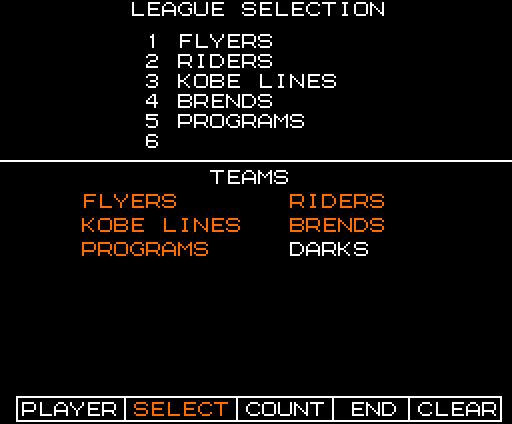 LEAGUE SELECTION