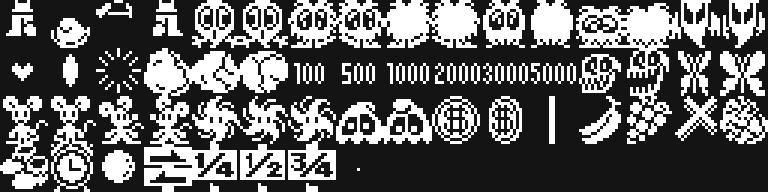The cartridge's sprites
