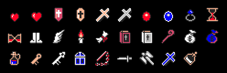 The 29 items that have a drawing